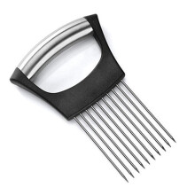 2Pcs Food Slice Assistant Vegetable Holder Stainless Steel Onion Cutter Onion Chop Fruit Vegetables Cutter Slicer Tomato Cutter Knife