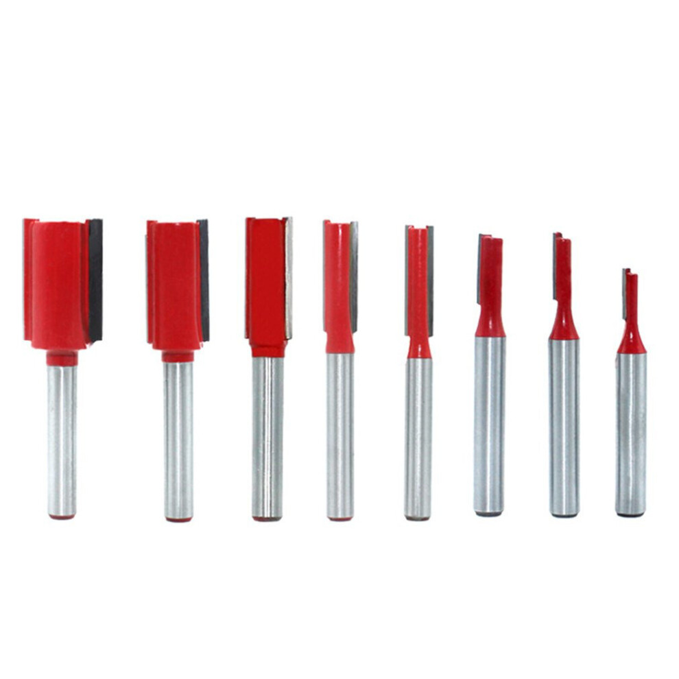 7Pcs/Set Shank Straight Bit Woodworking Trimming Router Bit Wood Slotting Engraving Machine Carbide Milling Cutter 777178653153