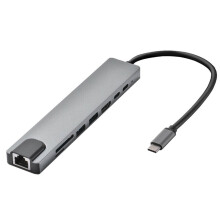 8-In-1 USB C Hub Type C to HDMI-compatible RJ45 Ethernet USB 3.0 Ports SD/TF Card Reader USB-C PD Power Delivery for MacBook Pro
