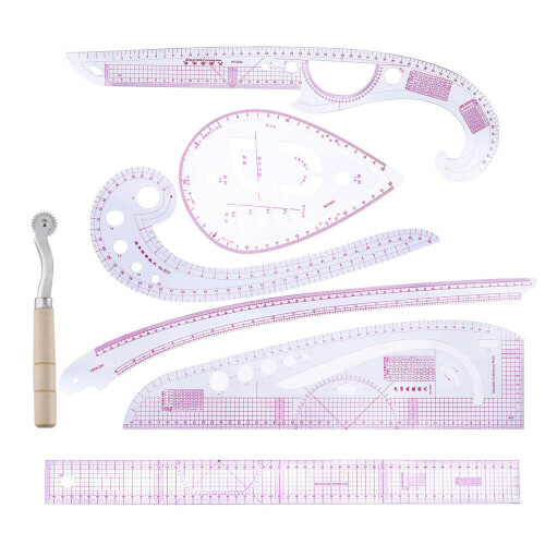 7 Piece Set High Durable Design Painting Mold Metric Ruler Set Metric Ruler Clothes Curve Sewing Ruler Drawing Stencil Making