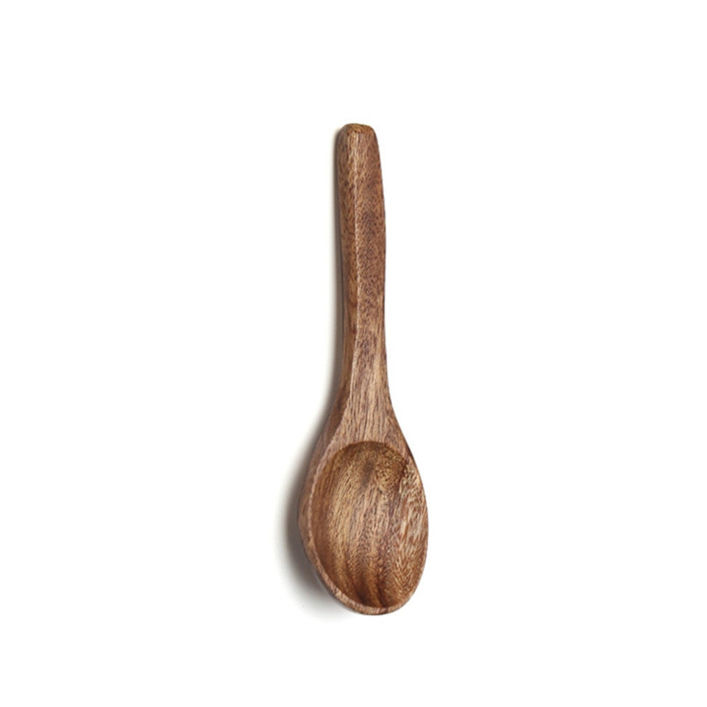 Chaochuang 4Pcs Children's Mini Spoon Creative Teak Handmade Honey Spoon Wooden Spoon Fork Tableware Set