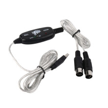 USB IN OUT MIDI Interface Cable Converter PC to Music Keyboard Adapter Cord Wholesale
