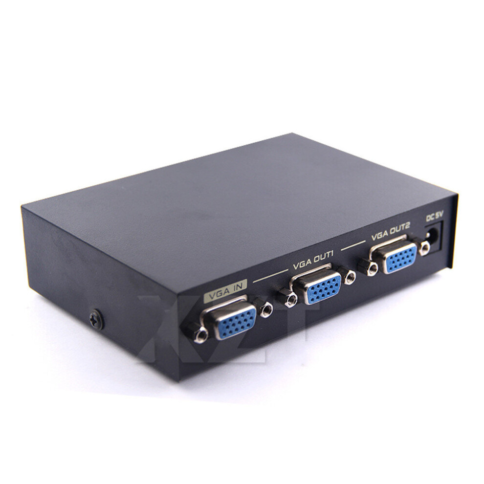 1Pcs High Quality 2 Port Vga Svga Hi-Resolution 1 Pc 2 Monitor 1 To 2 Splitter For Monitor 777178718234