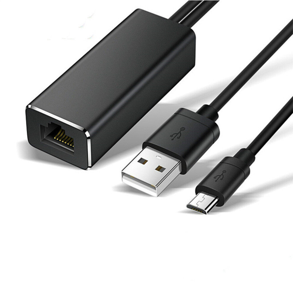 Ethernet Adapter For Fire Tv Stick, Micro Usb To Rj45 Ethernet 100Mbps Network Adapter With Usb Power Supply Cable 701942834516