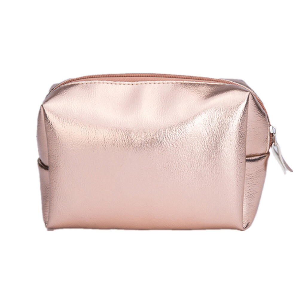 Chaochuang Pink/Gold 2 Pcs Fashion Women Cosmetic Bag Makeup Bag Zipper Make Up Handbag Organizer Storage Case Pouches Toiletry Wash Beauty Box