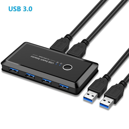 Upgraded USB 3.0 2.0 Switch Selector 2 Port PCs Sharing 4 Devices USB 2.0 for Keyboard Mouse Scanner Printer Kvm Switch Hub 1