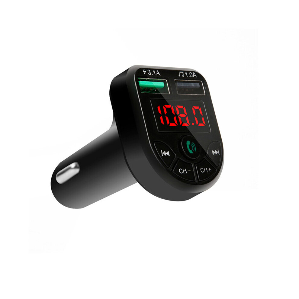 Car Bluetooth 5.0 Fm Transmitter Car Kit Mp3 Modulator Player Wireless Handsfree Audio Receiver Dual Usb Fast Charger 3.1A 775821394132