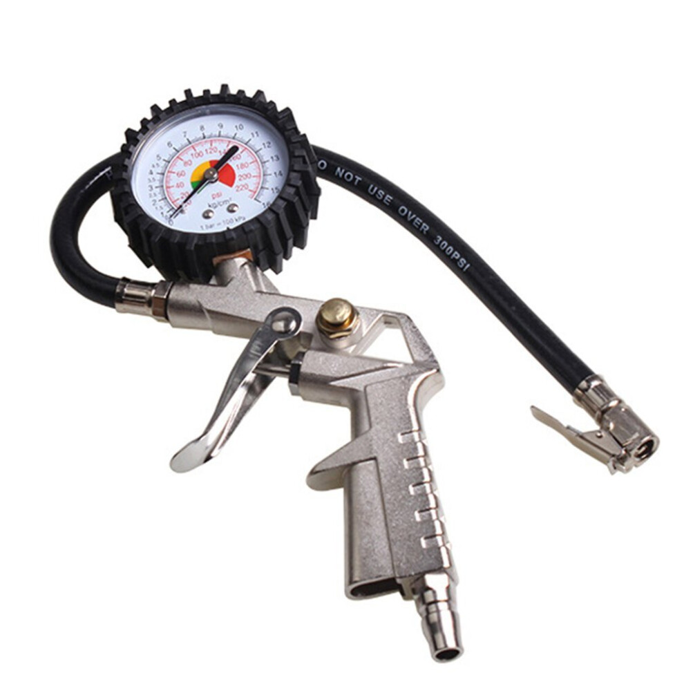 Multi-Functional Car Truck Air Tire Pressure Inflator Gauge Dial Meter Vehicle Tester Tyre Inflation Gun Monitoring Tool 775821397119