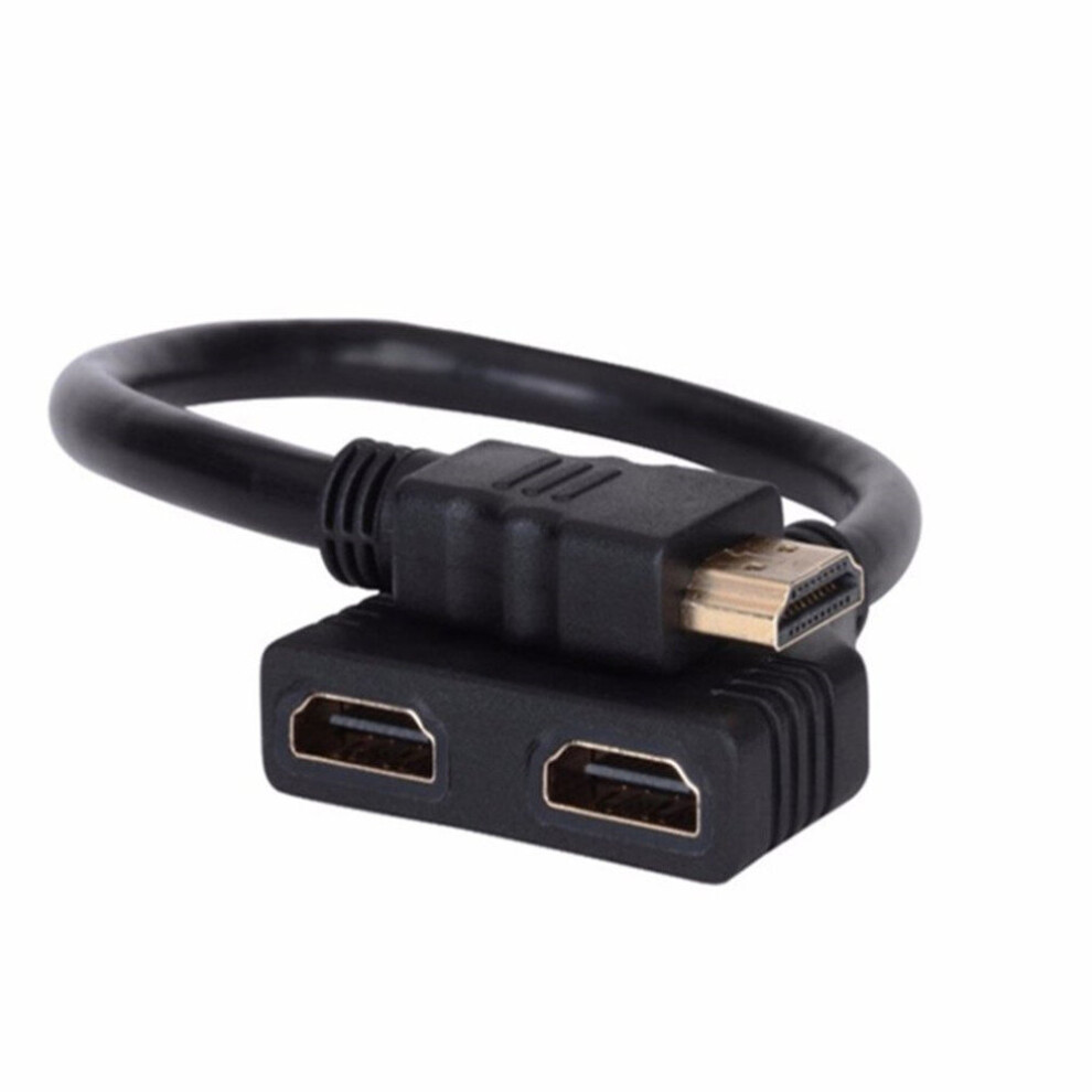 HDMI 2 Dual Port Y Splitter 1080P HDMI v1.4 Male to Double Female Adapter Cable 1 In 2 Out HDMI Converter Connect Cable Cord