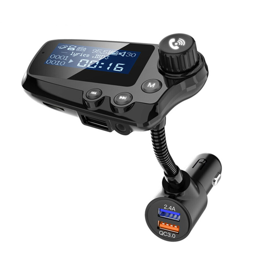 Bluetooth 5.0 Car Kit Handsfree Fm Transmitter Aux Audio Receiver Car Mp3 Player Qc3.0 Quick Charge 1.8 Inch Lcd Display 775821394538
