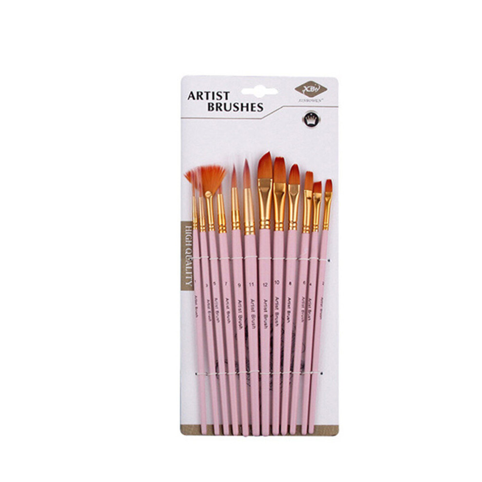 12Pcs Nylonhair Paint Brush Set For Acrylic Painting  Professional Watercolor Brush For Drawing Art Supplies Stationery