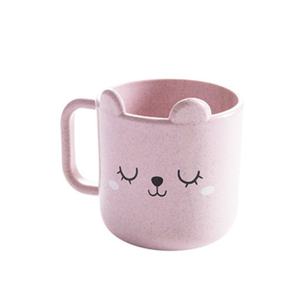 Chaochuang 2Pcs Wheat Straw Cartoon Expression Mouthwash Cup Creative Children Brushing Cup Plastic Cup Toothbrush Toothbrush Cup