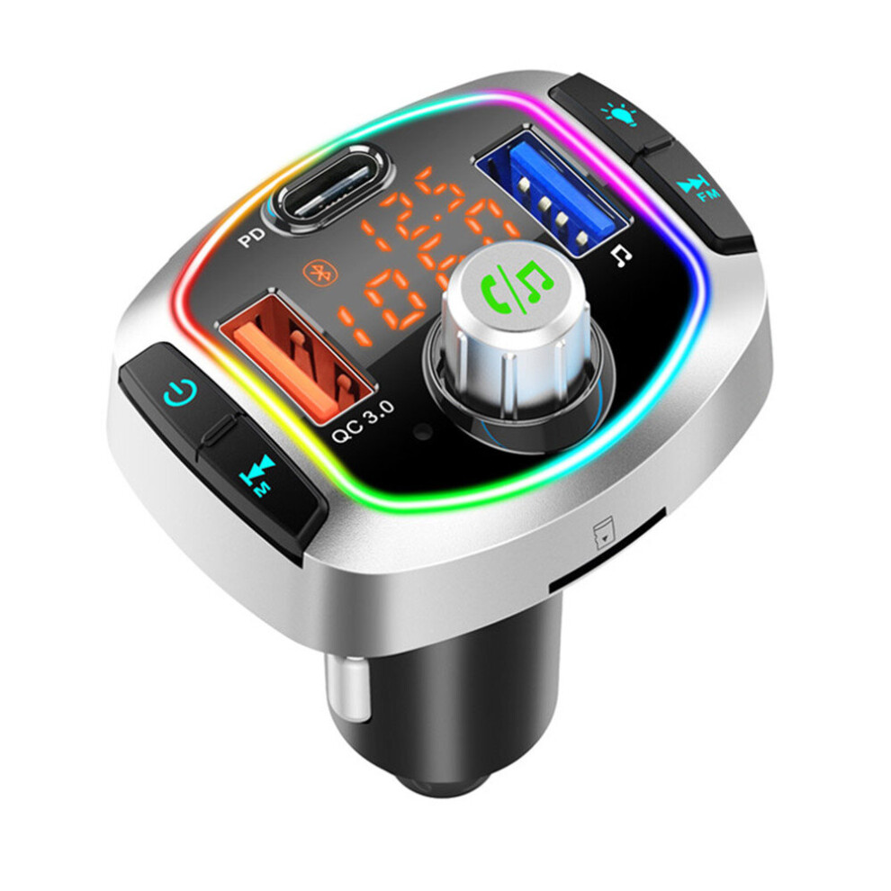 Bluetooth 5.0 Car Kit Handsfree Wireless Fm Transmitter Car Mp3 Player With Pd18w Qc3.0 Quick Charge Car Charger 775821394552