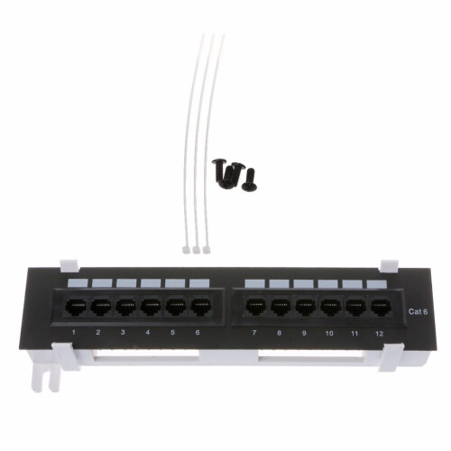 12 Ports Ethernet LAN Network Adapter CAT6 Patch Panel RJ45 Networking Wall Mount Rack Mount Bracket Network Tools Drop Shipping 2