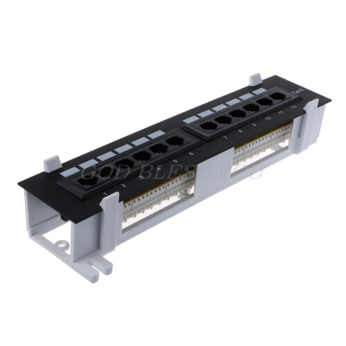 12 Ports Ethernet LAN Network Adapter CAT6 Patch Panel RJ45 Networking Wall Mount Rack Mount Bracket Network Tools Drop Shipping