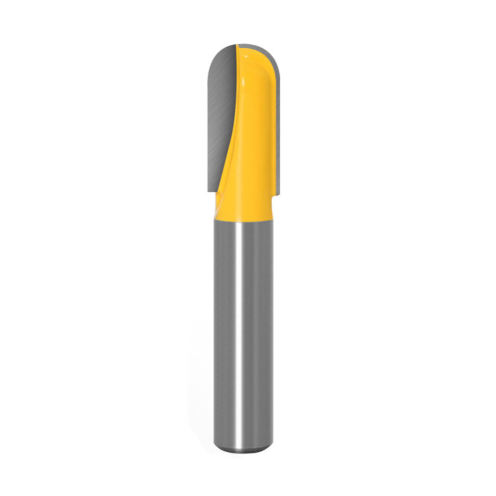 2PC 8MM Shank Milling Cutter Wood Carving Router Bit Carbide End Mill Tool Long Blade Round Nose Bit Core Box Router Bit