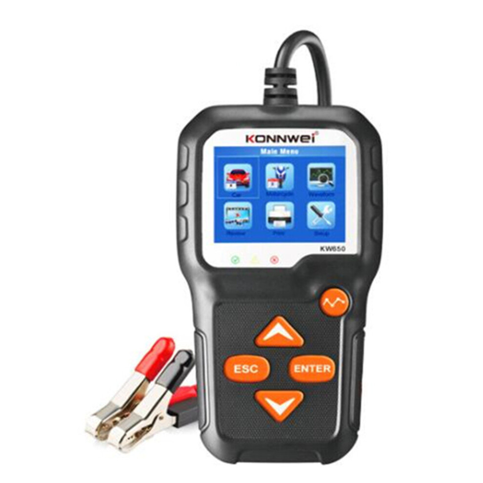 Car Motorcycle Battery Tester Kw650 Charging Cranking Test Tools 12V 6V Car Motorcycle System Analyzer 100 To 2000 Cca 775821396143