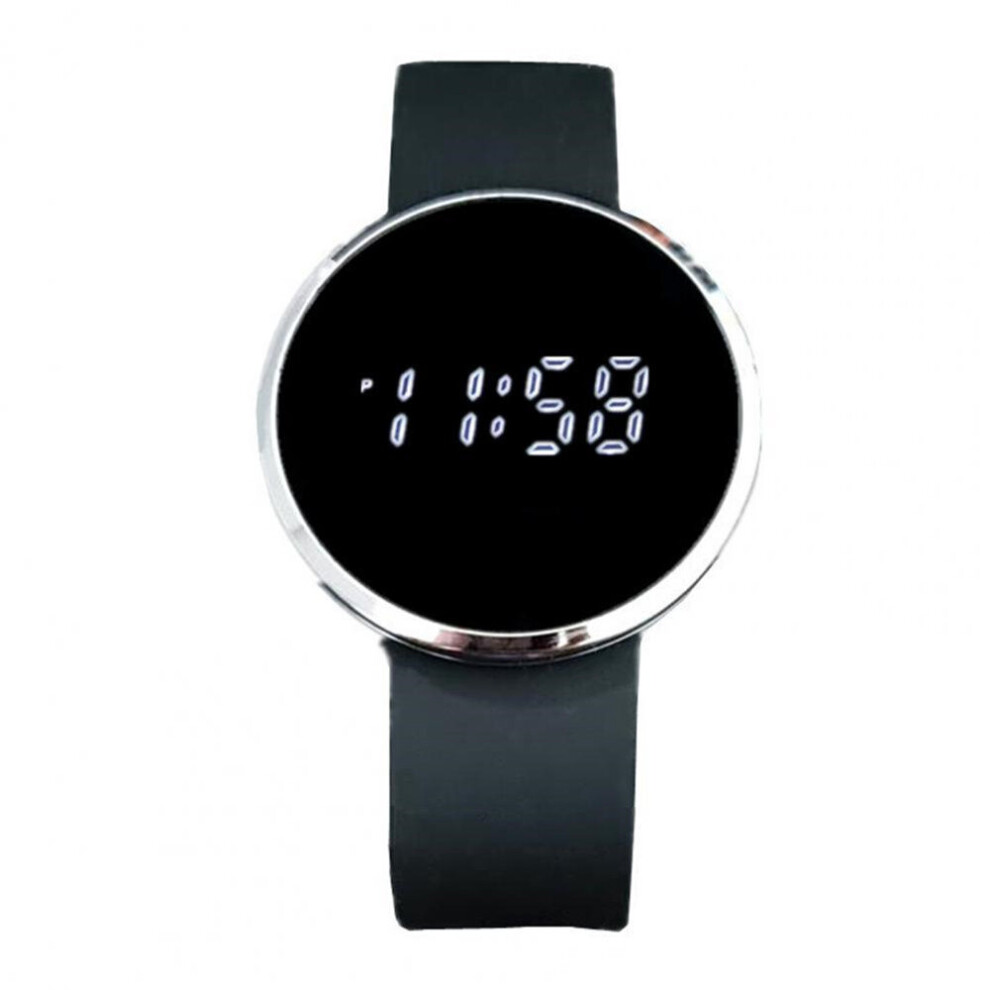 Chaochuang Men's Watches Simple Round Casual Led Electronic Touch Screen Digital Alloy Wristwatch Fashion Business Bracelet Watch