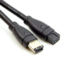 9 PIN / 6 PIN BETA FireWire 800 - FireWire 400 9-6 Cable IEEE 1394B 1.8m 6FT 180cm Black