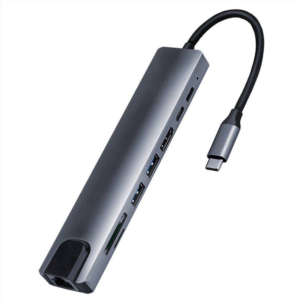 8 In 1 4K Multiport Type C To Usb-C Hdmi Adapter Usb 3.0 Cable Hub For Macbook Aux Ports Adapter Fast Speed 777178718180