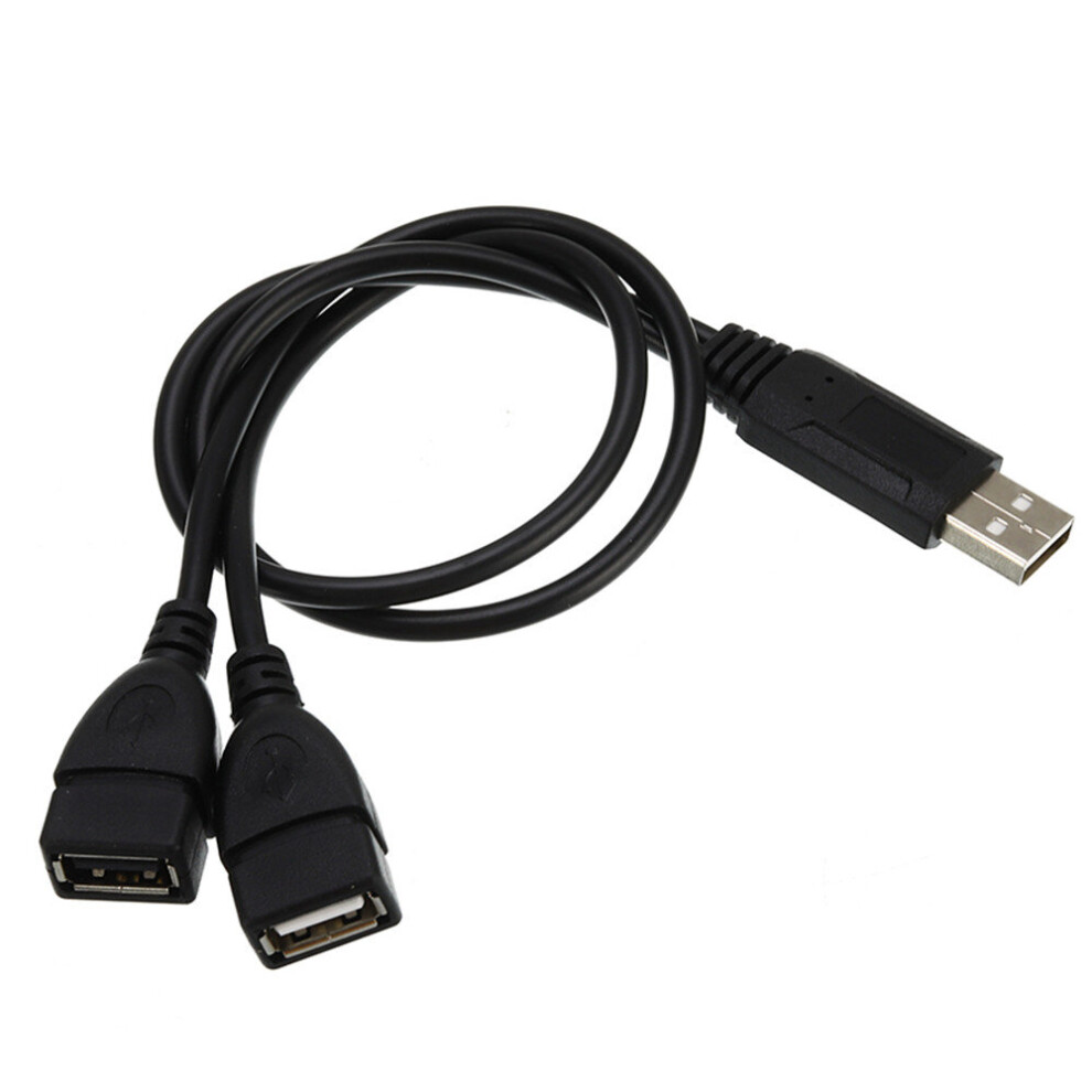 Usb 2.0 A Male To 2 Dual Female Jack Y Splitter Hub Power Cord Adapter Cable 701942857775