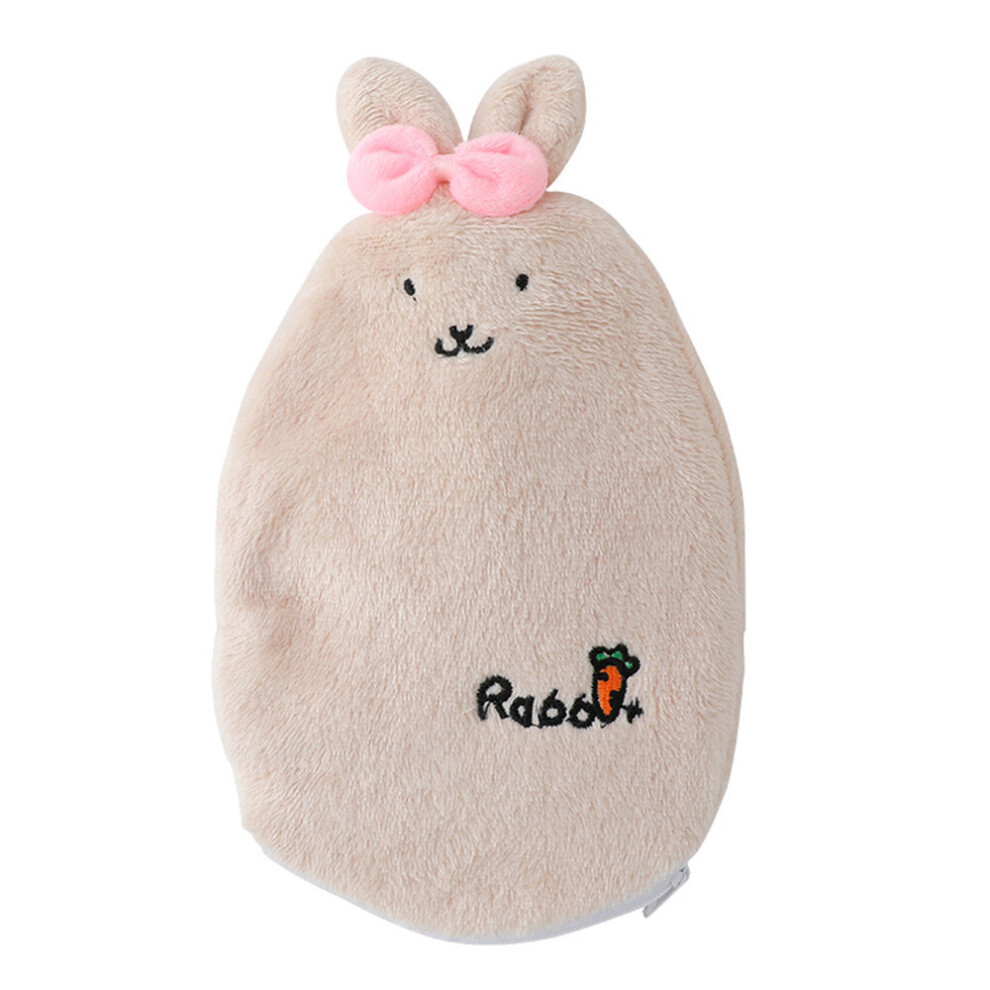 Chaochuang 3Pcs Cartoon Rabbit Explosion-Proof Plush Fabrics Hot Water Bottle Cover Warm Water Bag Removable Washable Hot Water Bottle Cover