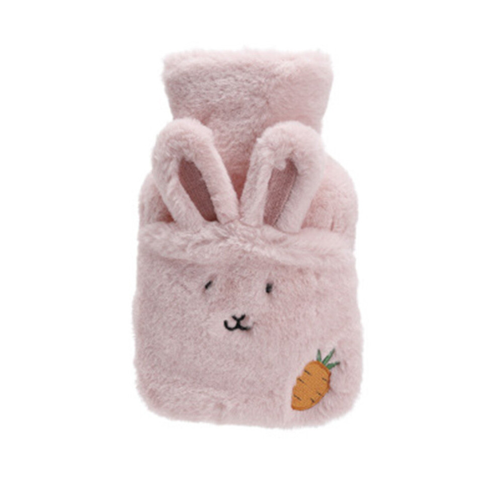 Chaochuang Pink Plush Hot Water Bottle Carrot Explosion-Proof Rubber Water Injection Hot Water Bottle Plush Cloth Cover Hot Water Bottle