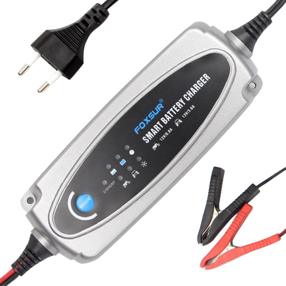 12V 0.8A/3.6A Smart Battery Charger Current Lead Acid Battery Charger For Car Motorcycle Eu Plug 775821396938
