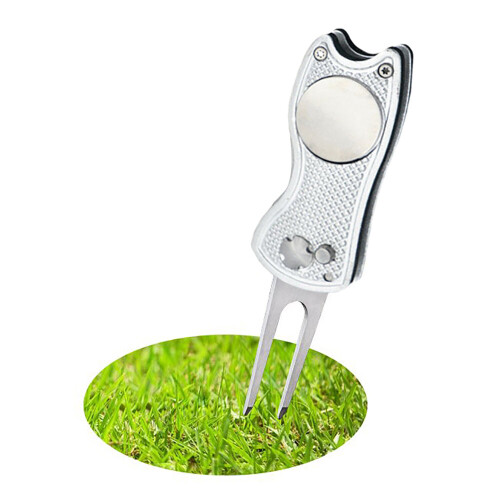 Foldable Golf Divot Repair Tool Golf  Marker Pitch Cleaner Tool Golf Pitchfork Golf Accessories Putting Fork 2