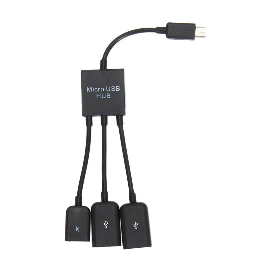 3 In1 Male To Female Dual Micro Usb 2.0 Host Otg Hub Adapter Cable For Samsung Compatible With Keyboard Mouse Card Reader 701942860331