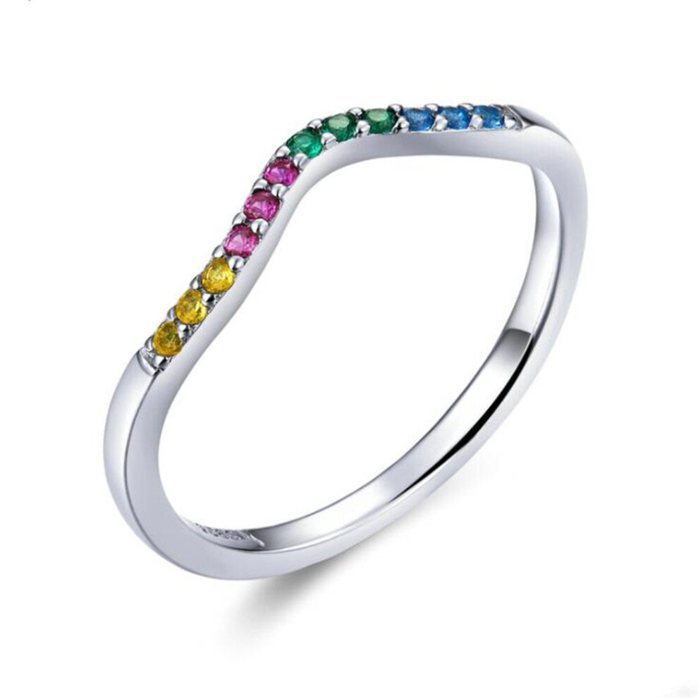 Silver plating  Rainbow Wave Finger Rings Colorful Engagement Wedding Ring Jewelry for Women_8-image-OPC-P79VW9F-NEW