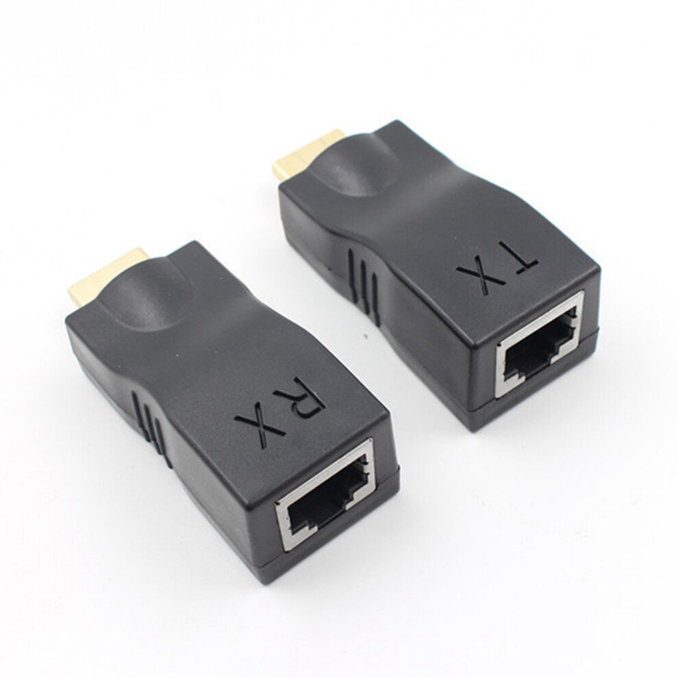 Hdmi Extender Rj45 4K 3D Hdmi 1.4 30M Extender To Rj45 Over Cat 5E/6 Network Lan Ethernet Adapter- 701942856501