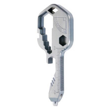 24 In 1 Stainless Steel Mini Multifunctional Screwdriver Key Shape Bottle Opener Slotted Screwdriver Keychain Pocket Repair Tool
