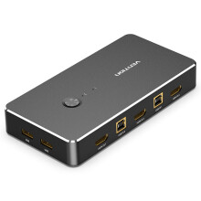 HDMI KVM Switch 2 Ports USB KVM HDMI Switch Box Switcher for Sharing Printer Keyboard Mouse 4K/60Hz KVM Switch HDMI VGA