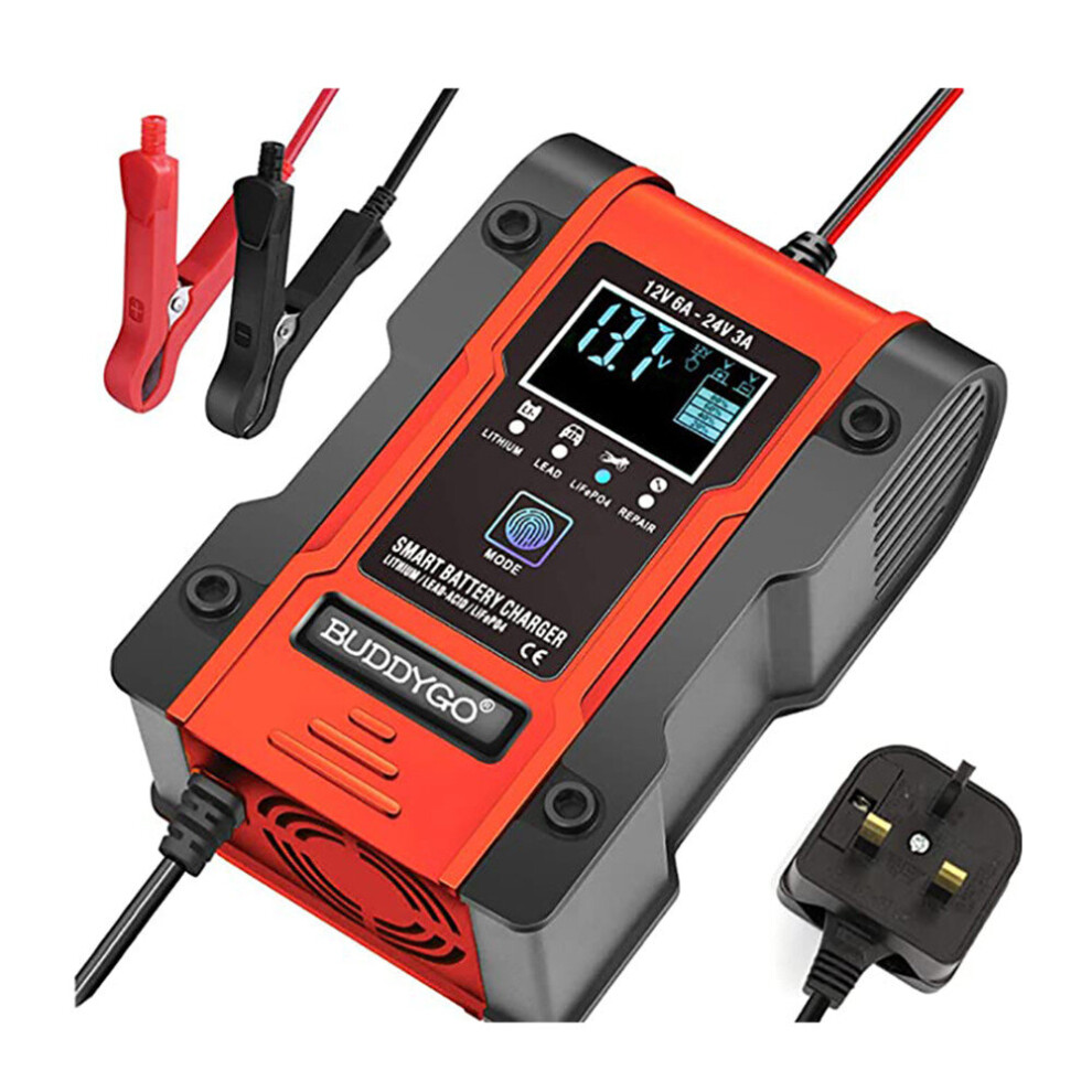 12V 24V 6A Car Battery Charger Pulse Repair 7-Stage Charger For Car Lead Acid Lithium Battery Motorcycle Charger 775821397171