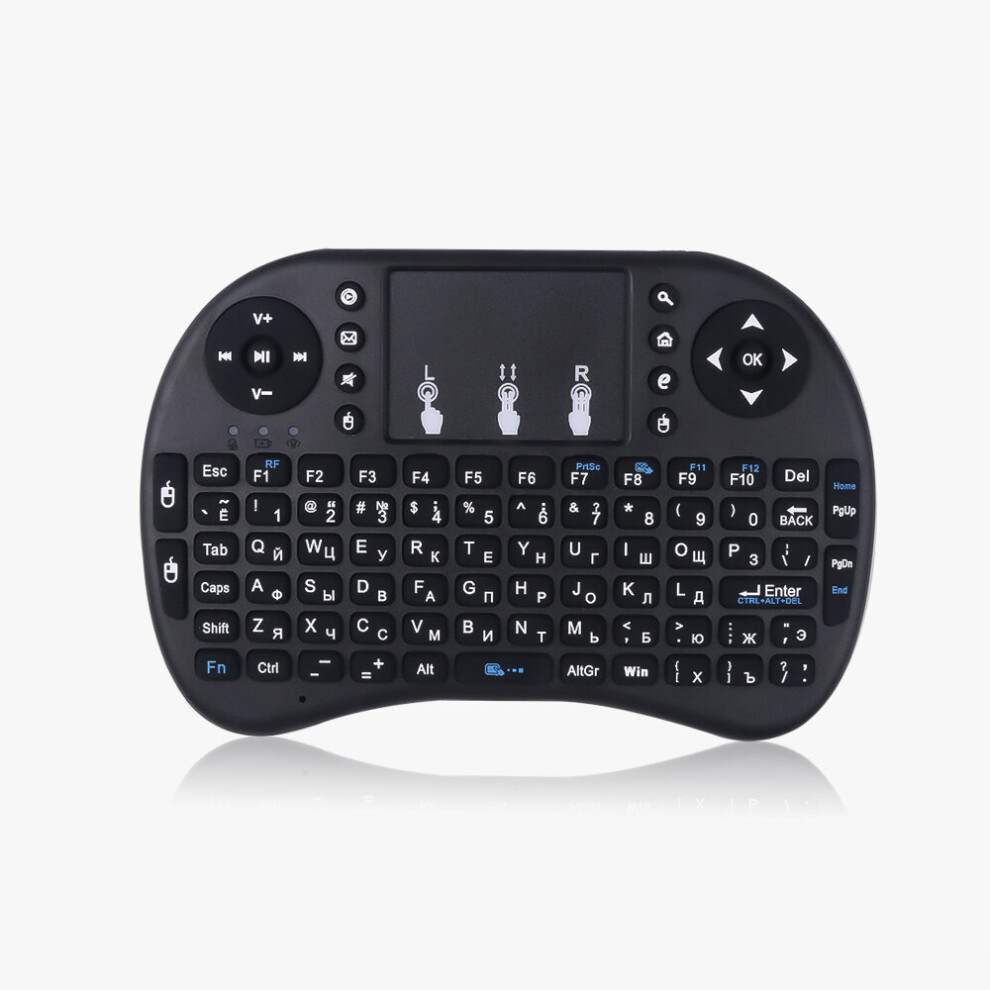 Backlit I8 Mini English Russian Wireless Keyboard Mouse 2.4Ghz Keyboard For Laptop Tv With Touchpad 3 Color Aaa Battery 701942838538