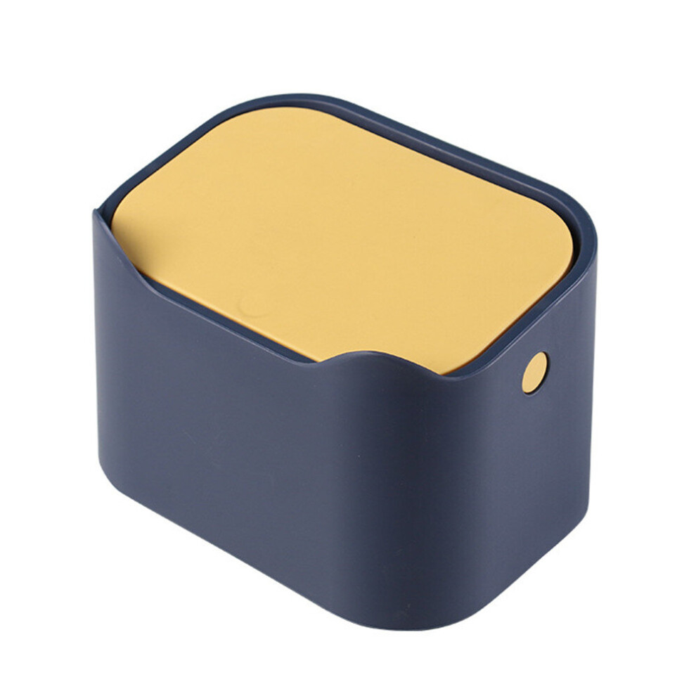 2Pcs Mini Trash Can Desktop Household Trash Basket Desktop Trash Can With Lid Spring Pressure Creative Office Household Trash Can