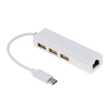 3 Ports USB3.0 HUB Type C To Ethernet LAN RJ45 Network Card Adapter for Macbook ThinkPad for Samsung Laptop USB-C Type