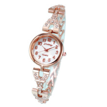 2 Pcs Ladies Metal Diamond Bracelet Watch Analog Quartz Movement Watch