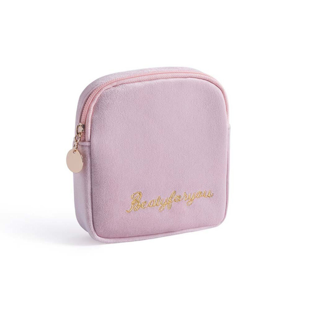 Chaochuang 2Pcs Sanitary Napkin Storage Bag Canvas Pad Makeup Bag Coin Purse Jewelry Organizer Credit Card Pouch Case Tampon Packaging