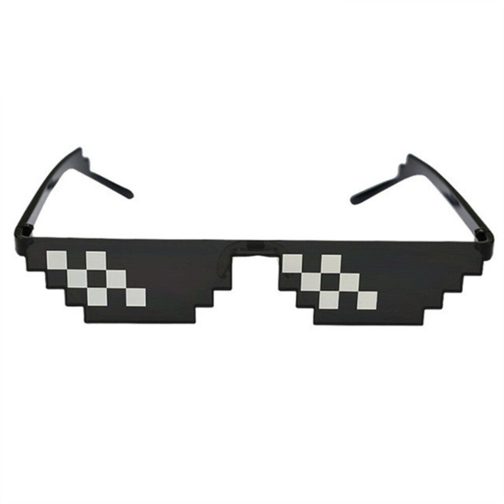 Chaochuang 5Pcs Sunglasses Trick Toy Thug Life Mosaic Strips Glasses Funny Glasses Pixel Unisex Black Mosaic Sunglasses Outdoor Funny Goggles