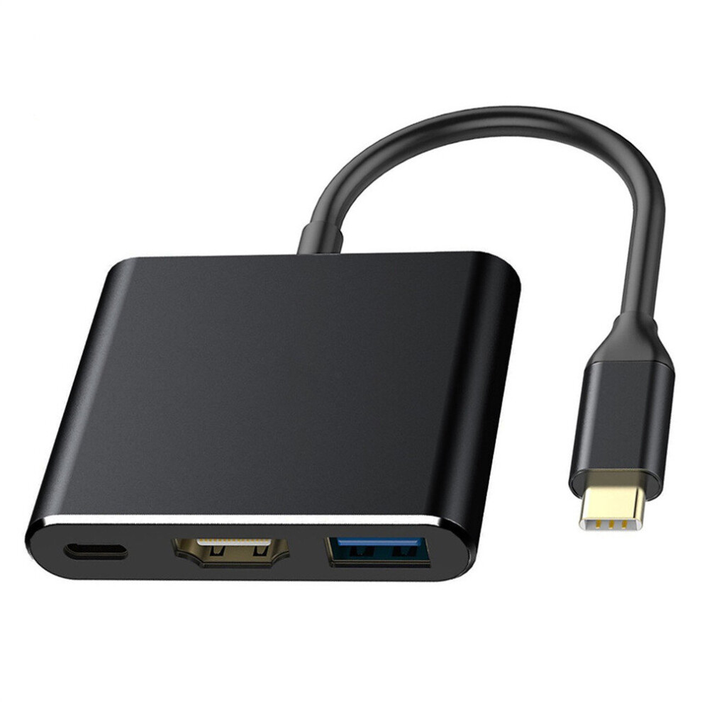Usb 3.1 Type C To Usb-C 4K Hdmi Usb 3.0 Hub Adapter Cable For Apple Grey 777178715745