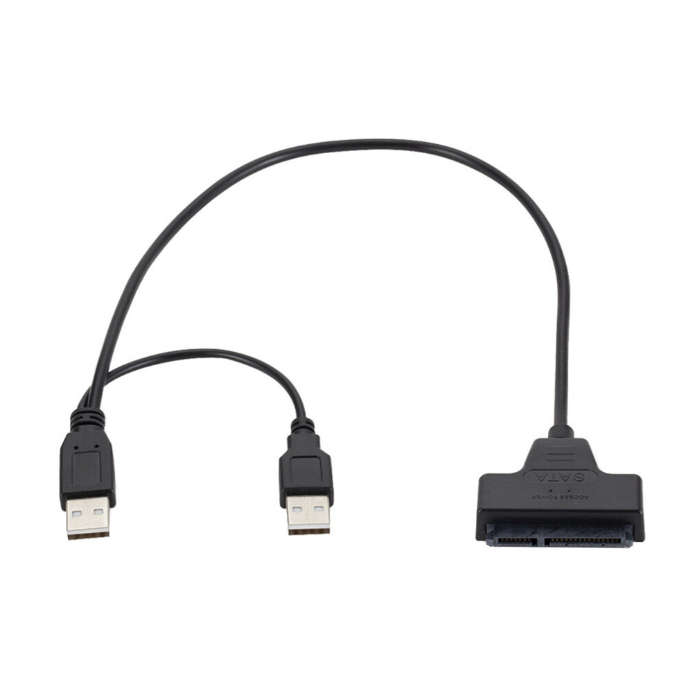 Usb 2.0 To 2.5Inch Hdd 7+15Pin Sata Hard Drive Cable Adapter For Sata Ssd & Hdd Black 701942857263