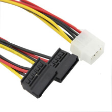 4Pin IDE Molex to 2 Serial ATA SATA Y Splitter Hard Drive Power Supply Cable