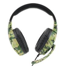 Gaming Headphones Camouflage Headphones with MIC Wired Control , 3.5MM Plug Computer laptop Adjustable elastic headphones