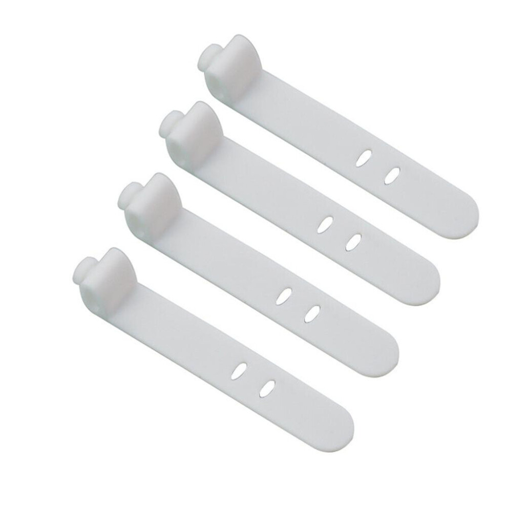 Cable Organizers 4Pcs Silicone Earphone Cable Winder Organizer Desk Data Cord Holder Management Desk Accessories Organizer 701942853333