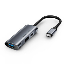 3 in 1 USB C HUB Type-C Docking Station 4K@60Hz DisplayPort PD 60W Fast Charging 480Mbps USB 2.0 Hub Adapter for MacBook