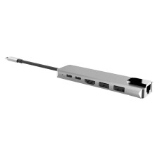 6 in 1 USB 3.0 High Speed Ports Type-C Hubs Usb-C to 4K 30HZ HD Laptop Rj45 Gigabit Ethernet Network PD Hub Portable Type-C Hubs
