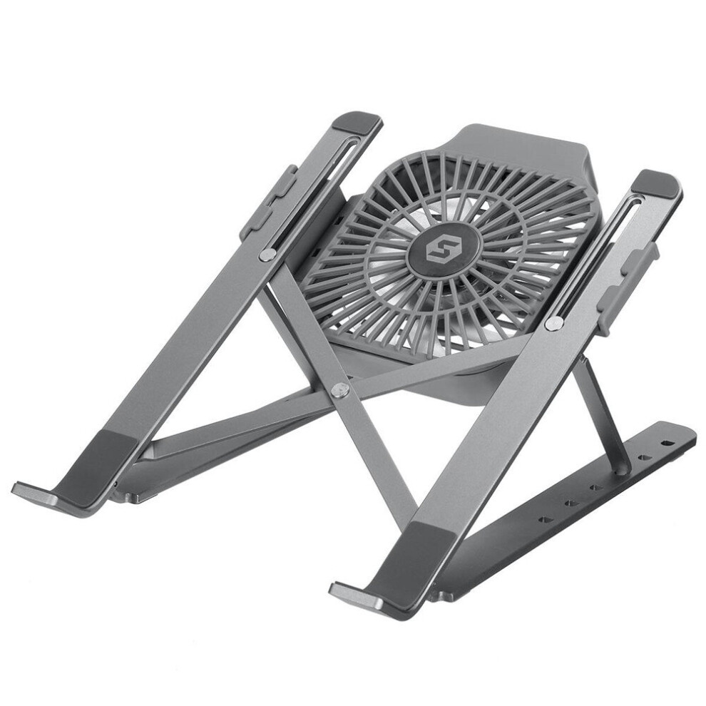 Foldable Laptop Desk With Cooling Fan Heat Dissipation Laptop Tablet Stand Adjustable Aluminum Alloy 17" Notebook Holder Stands 775821401229