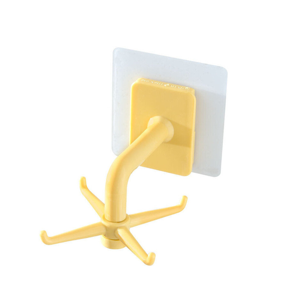 5Pcs Punch-free Seamless Adhesive Hook Rotatable Strong Bearing Stick Hook Kitchen Bathroom Wall Rack Towel Sundries Storage Rack-image-OPC-P79VZWK-NEW
